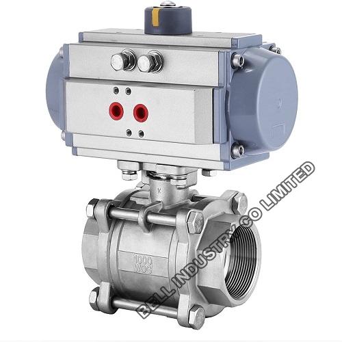 Air Actuated Stainless 3-Piece Ball Valve