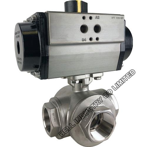 Stainless Steel 3-Way Threaded Ball Valve  