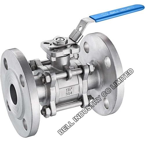 Stainless steel 3 piece flanged ball valve