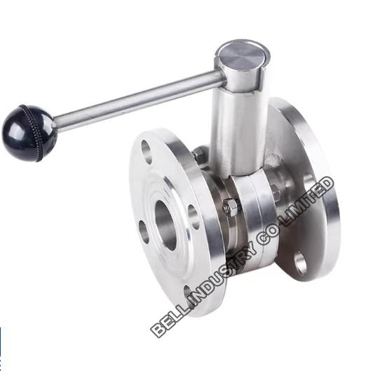 Hygienic stainless steel flanged butterfly valve