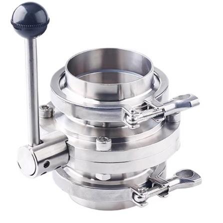 stainless steel clamped welded butterfly valve