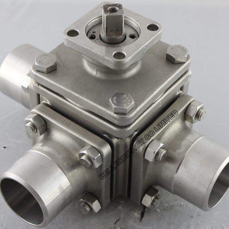 3 way butt welding ball valve