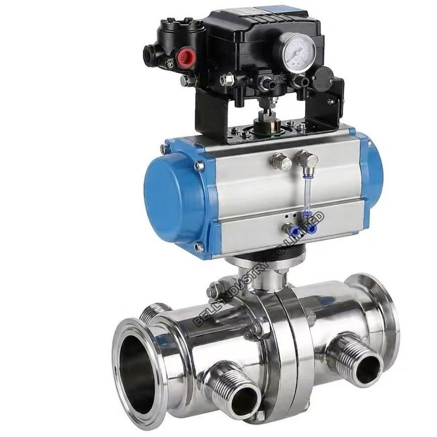 Pneumatic Hygienic Jacket Butterfly valve with positioner