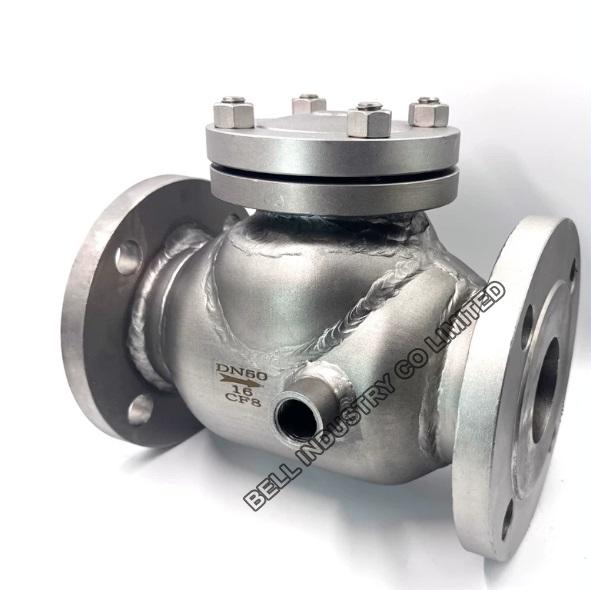 Stainless steel jacketed check valve flanged