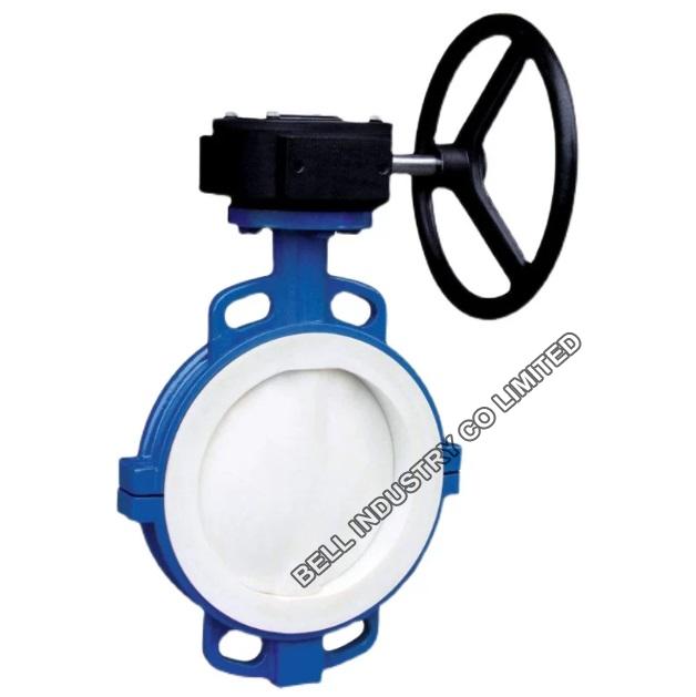 Gear Operated Wafer PTFE Lined Butterfly Valve