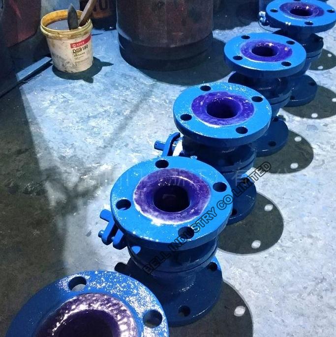 Glass-lined cast iron ball valve flange