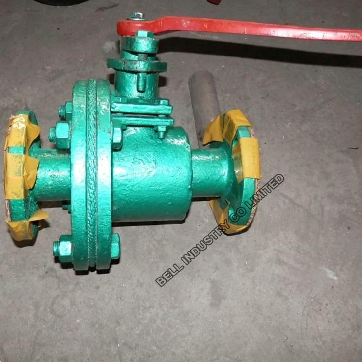 Glass-lined discharge ball valve