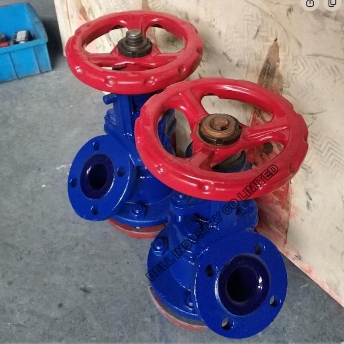Manual upward opening glass lined flush valve