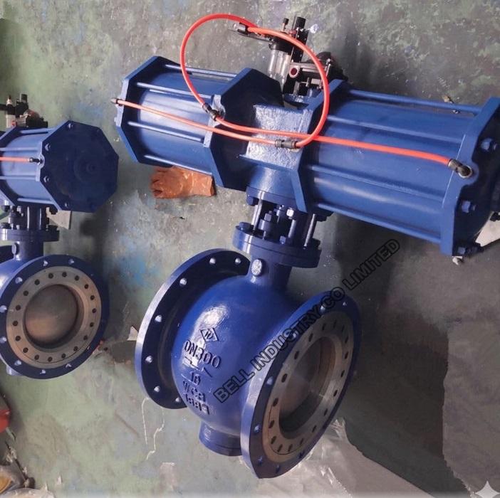 Pneumatic eccentric ceramic ball valve